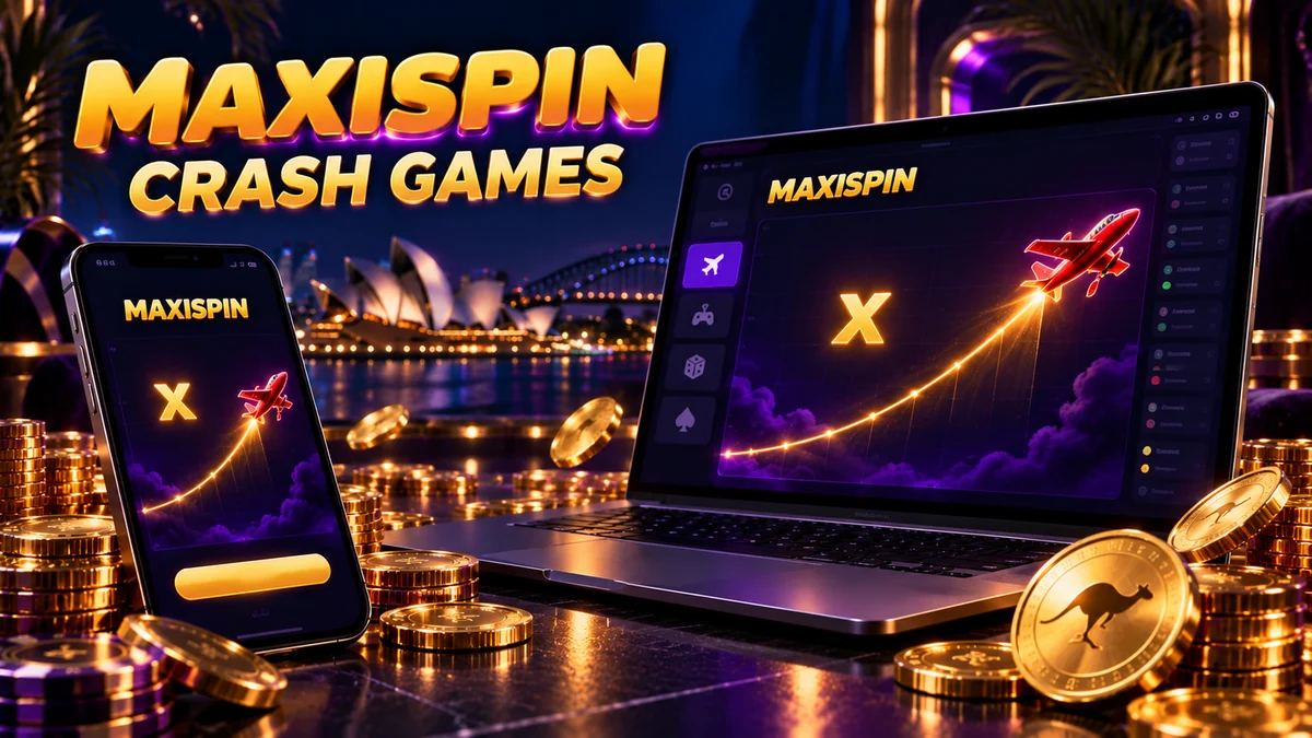 Crash game multiplier curve on a MaxiSpin game screen